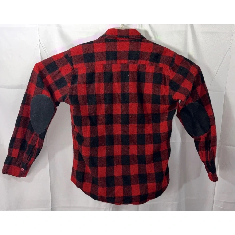 Vintage Hilton Field Buffalo Plaid Wool Blend Button Down Shirt Sz‎ L Grunge